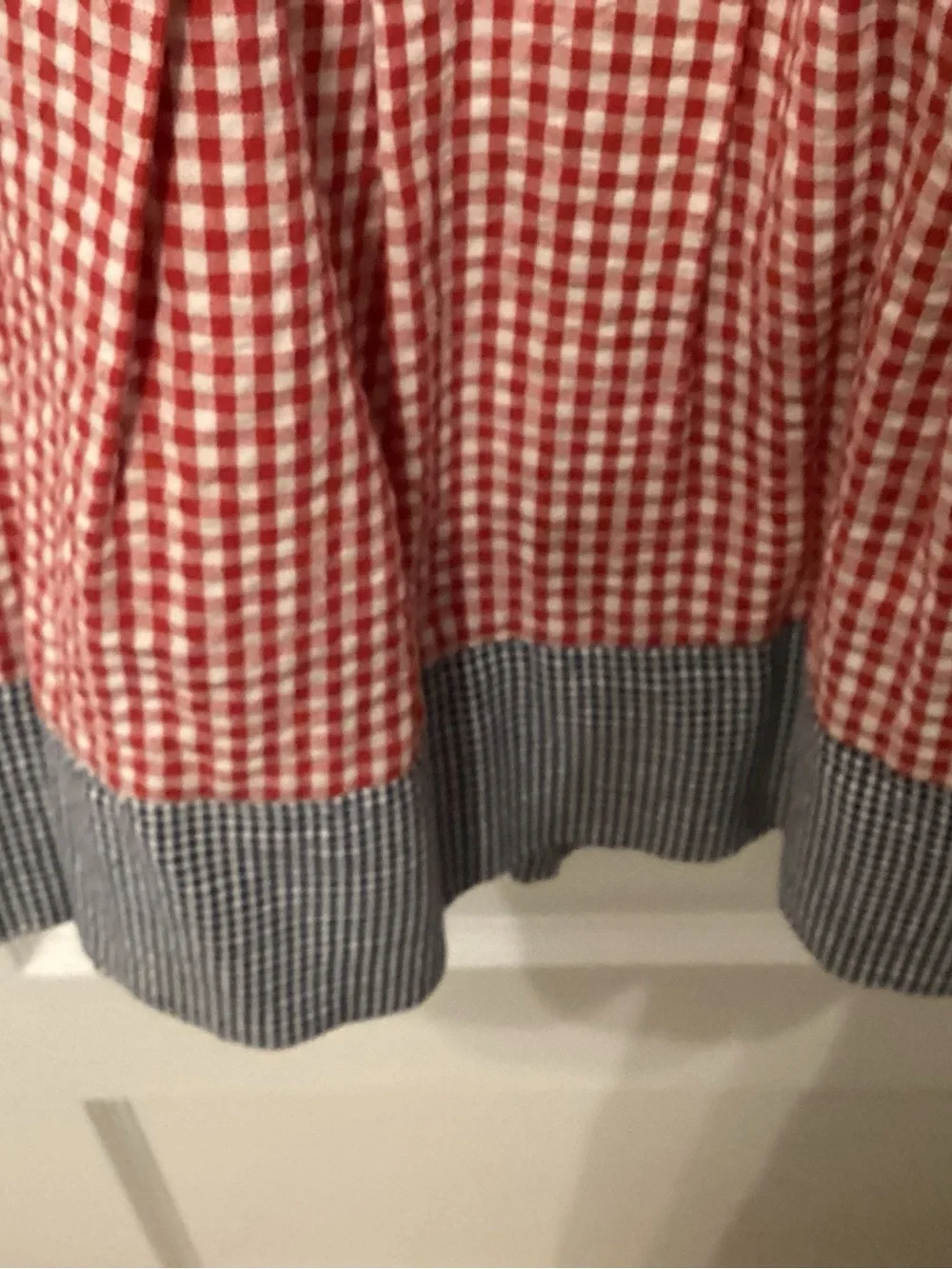 Cottontail Patriotic Red & Blue Gingham Sundress with Flag Patch